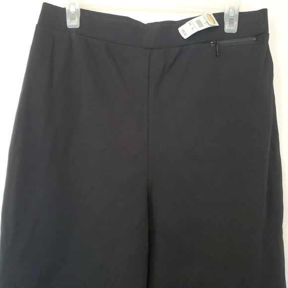 Talbots Petites Womens Sz L Pull On Elastic Waistband Ankle Pants Black Pocket - Picture 2 of 15